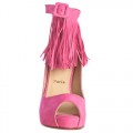 Christian Louboutin Short Tina Fringe 120mm Special Occasion Pink