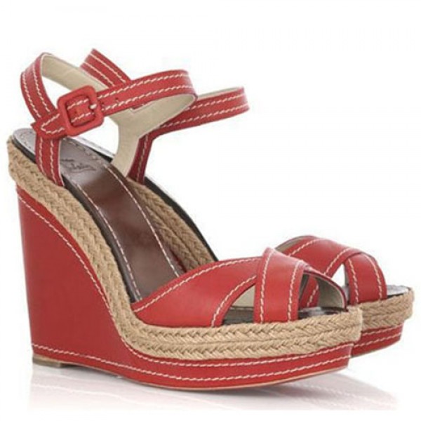 Christian Louboutin Almeria 120mm Wedges Red
