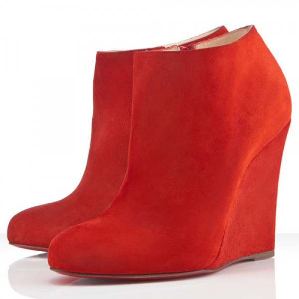 Christian Louboutin Belle Zeppa 100mm Ankle Boots Red