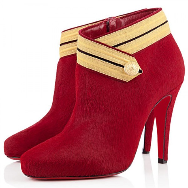 Christian Louboutin Marychal 100mm Ankle Boots Red