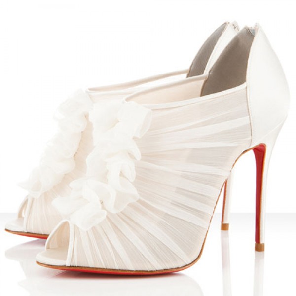 Christian Louboutin Canonita 100mm Ankle Boots White