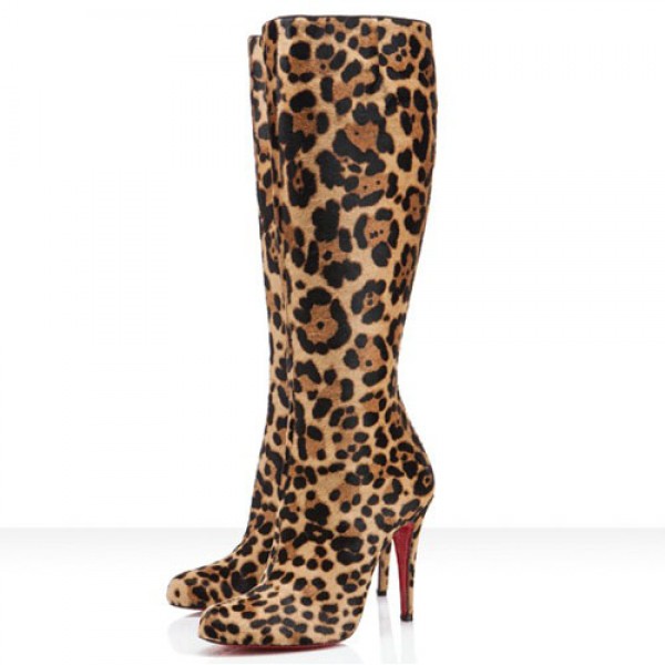 Christian Louboutin Bourge 100mm Boots Leopard