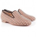 Christian Louboutin Rolling Spikes Loafers Nude