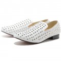 Christian Louboutin Rolling Spikes Loafers White