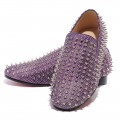 Christian Louboutin Rolling Spikes Loafers Parme