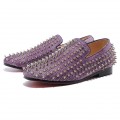 Christian Louboutin Rolling Spikes Loafers Parme