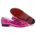 Christian Louboutin Rolling Spikes Loafers Rose Matador