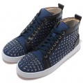 Christian Louboutin Louis Spikes Sneakers Blue