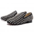 Christian Louboutin Rollerboy Silver Spikes Loafers Black