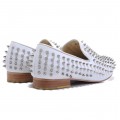 Christian Louboutin Rollerboy Silver Spikes Loafers White