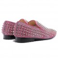Christian Louboutin Rollerboy Silver Spikes Loafers Red
