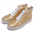 Christian Louboutin Louis Gold Spikes Sneakers Gold