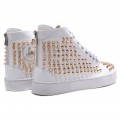 Christian Louboutin Louis Gold Spikes Sneakers White
