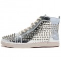 Christian Louboutin Louis Spikes Sneakers Silver