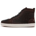 Christian Louboutin Louis Spikes Sneakers Brown