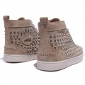 Christian Louboutin Louis Spikes Sneakers Taupe