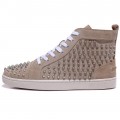 Christian Louboutin Louis Spikes Sneakers Taupe