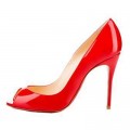 Christian Louboutin Sexy 100mm Peep Toe Pumps Red