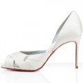 Christian Louboutin Tres Ophrah 80mm Peep Toe Pumps Off White