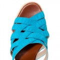 Christian Louboutin Crepon 100mm Wedges Turquoise