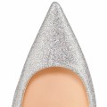 Christian Louboutin Decollete 554 100mm Special Occasion Silver