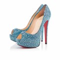 Christian Louboutin Lady Peep Stras 140mm Special Occasion Saphir