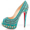 Christian Louboutin Bollywoody 140mm Peep Toe Pumps Turquoise