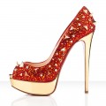 Christian Louboutin Very Mix 140mm Peep Toe Pumps Red